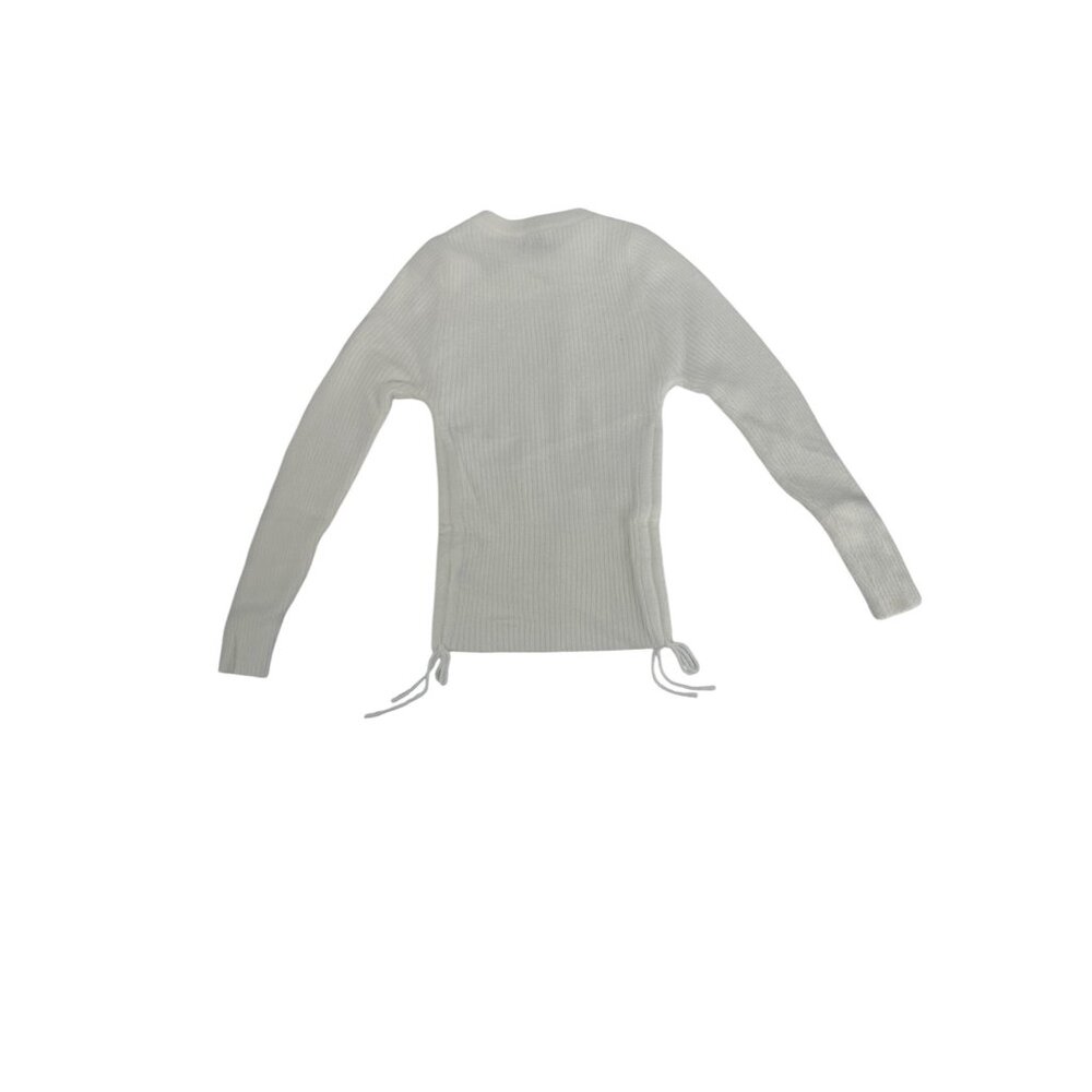 🕊️ NWT Princess Polly White Ribbed Drawstring Side Knit Top M 🕊️ - Picture 5 of 7